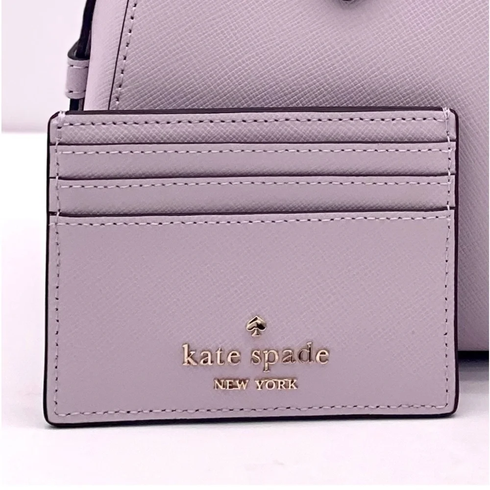 Kate Spade Madison Studded Faux Pearls Small Slim Card Holder, Lilac Moon